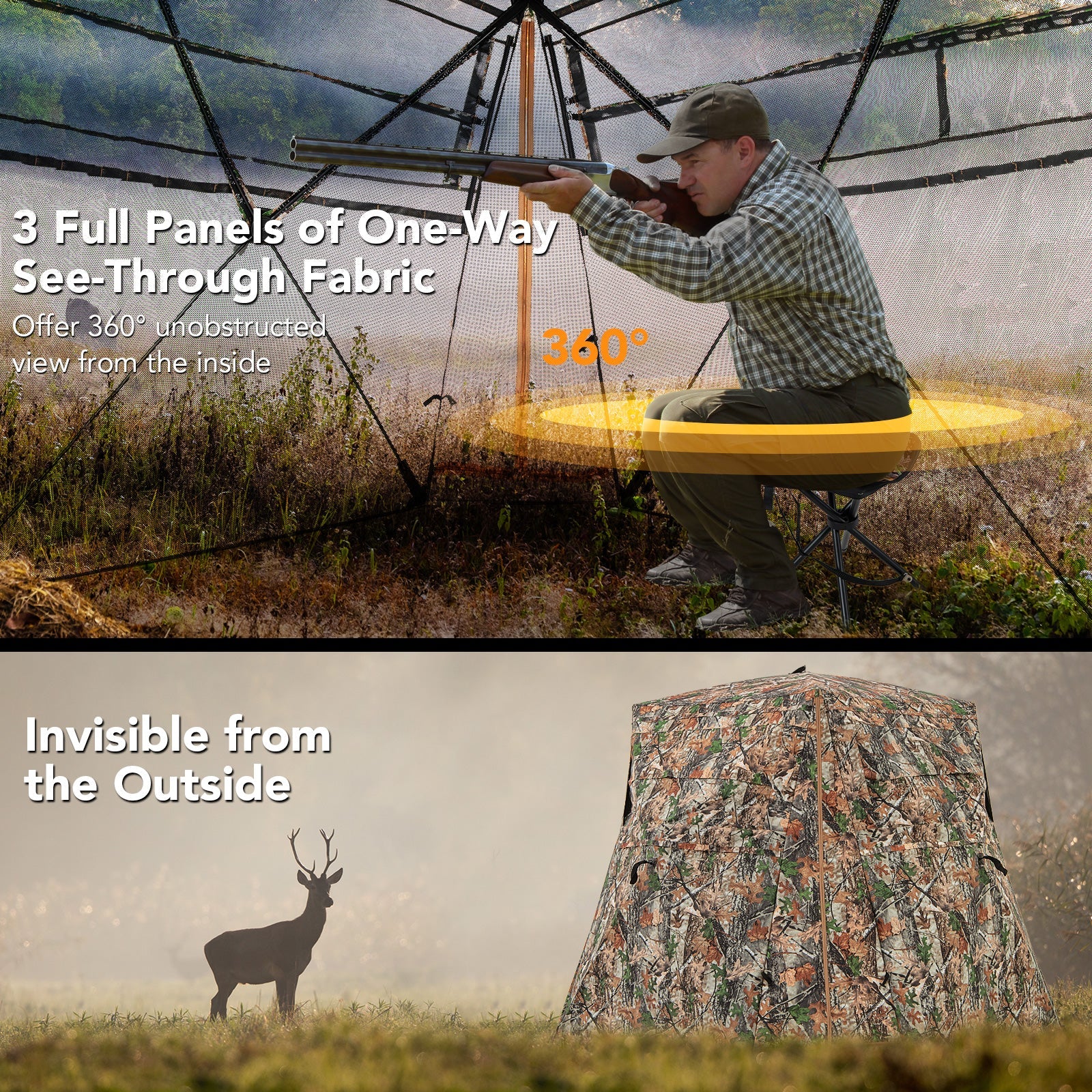 Covert 360° See-Through Ground Hunting Blind