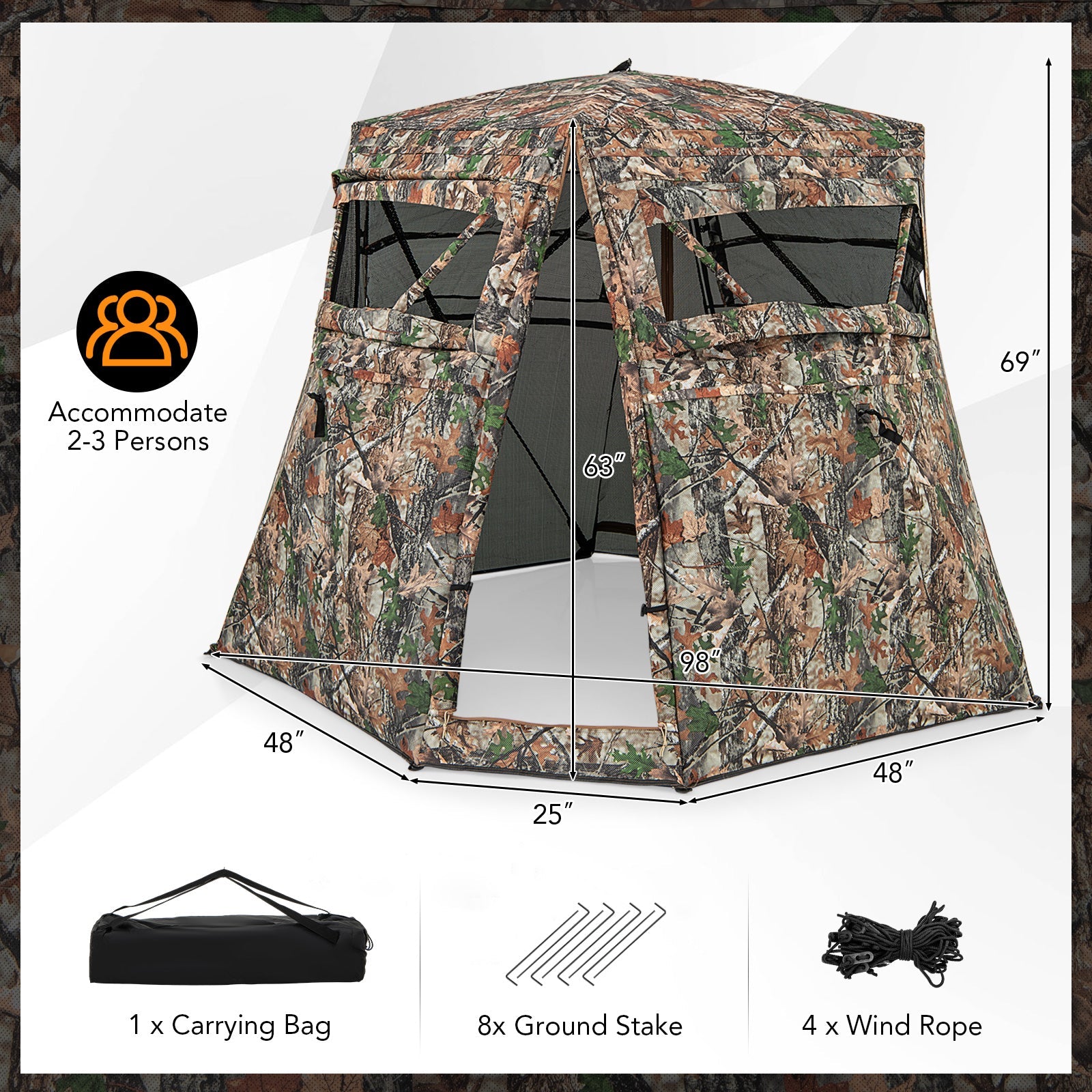 Covert 360° See-Through Ground Hunting Blind