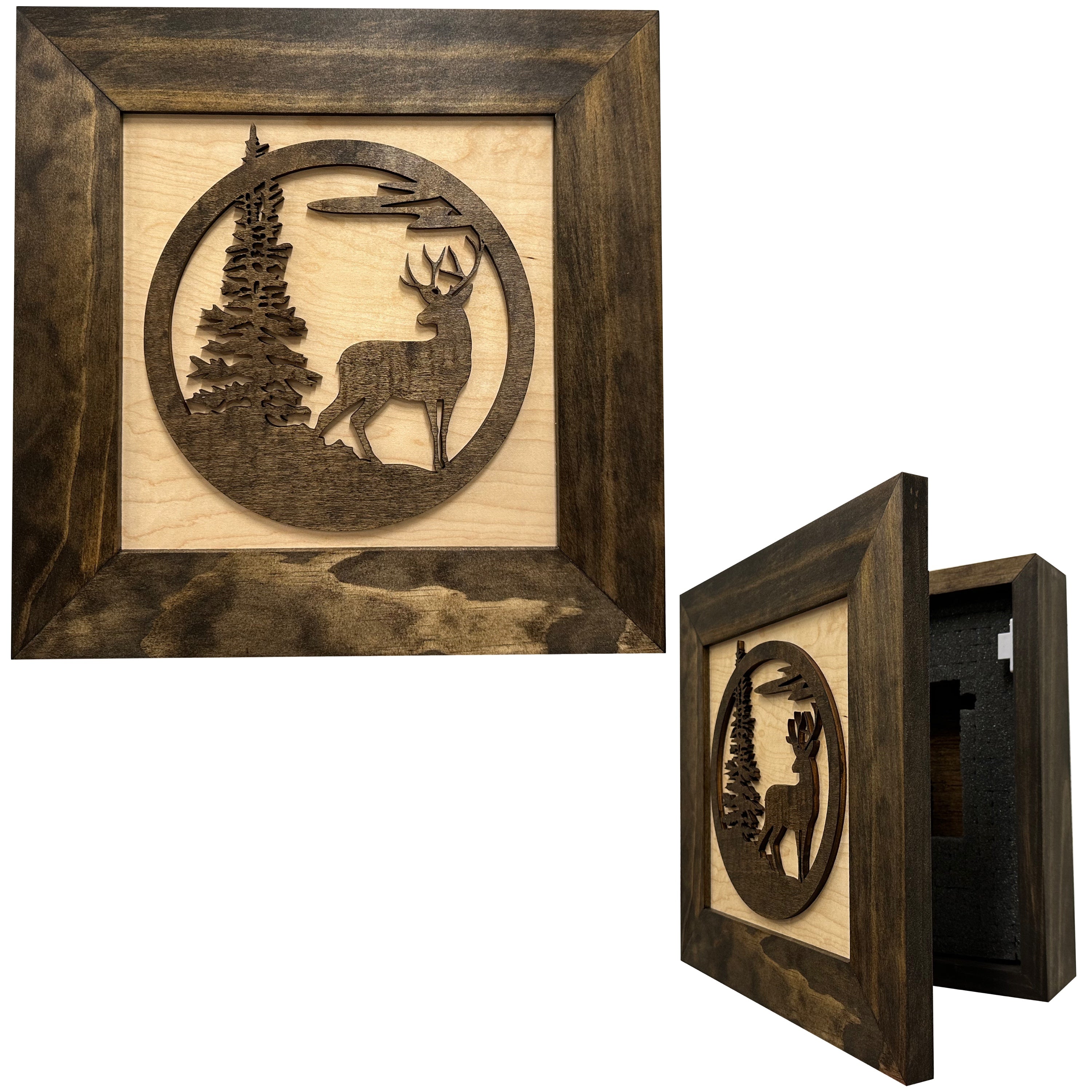 Covert Comforts Handcrafted "Buck in Nature" Hidden Gun Concealment Shelf