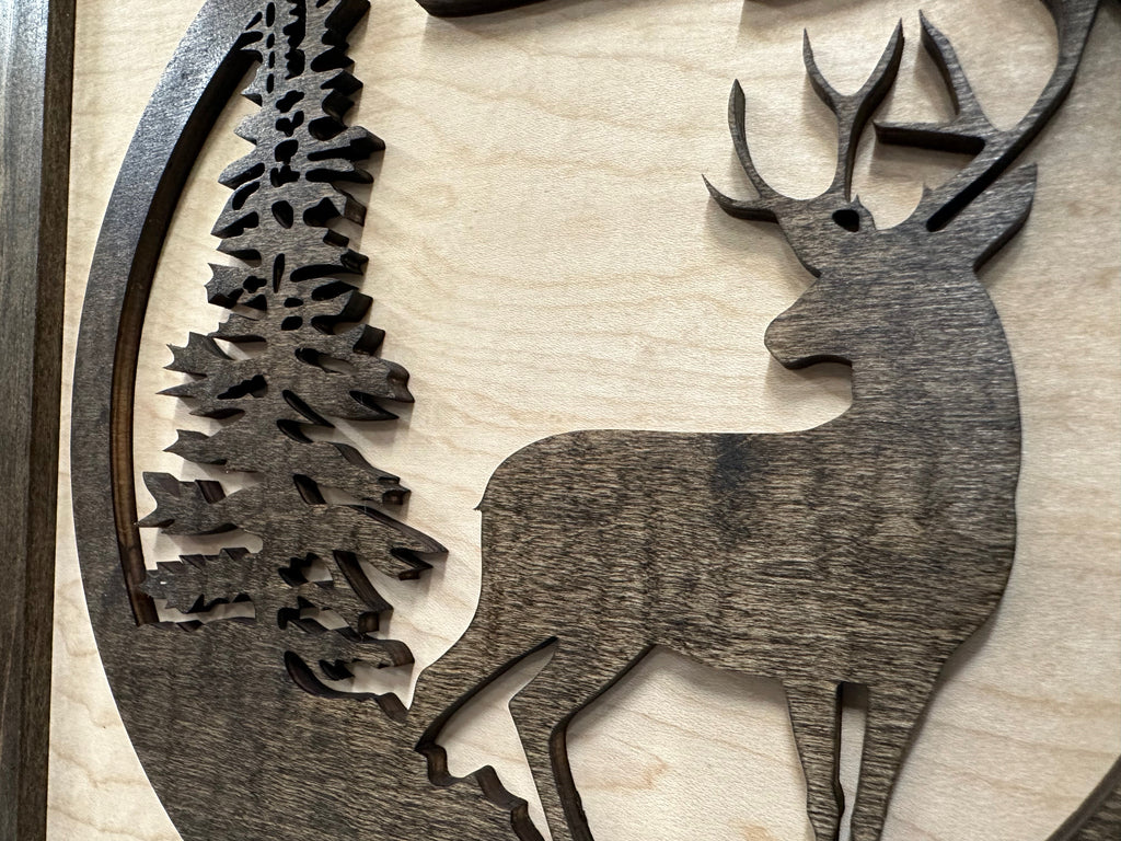 Covert Comforts Handcrafted "Buck in Nature" Hidden Gun Concealment Shelf