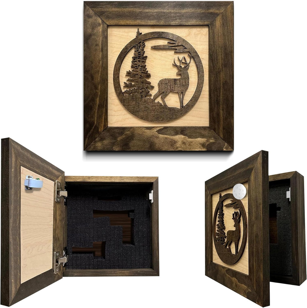 Covert Comforts Handcrafted "Buck in Nature" Hidden Gun Concealment Shelf