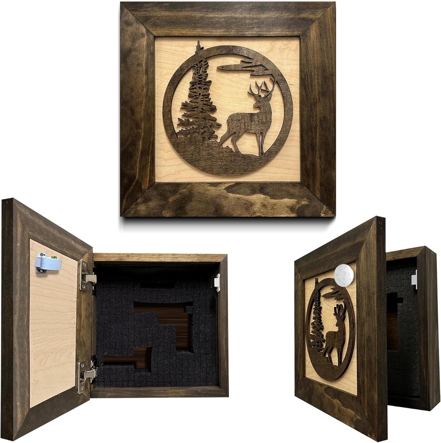 Covert Comforts Handcrafted "Buck in Nature" Hidden Gun Concealment Shelf