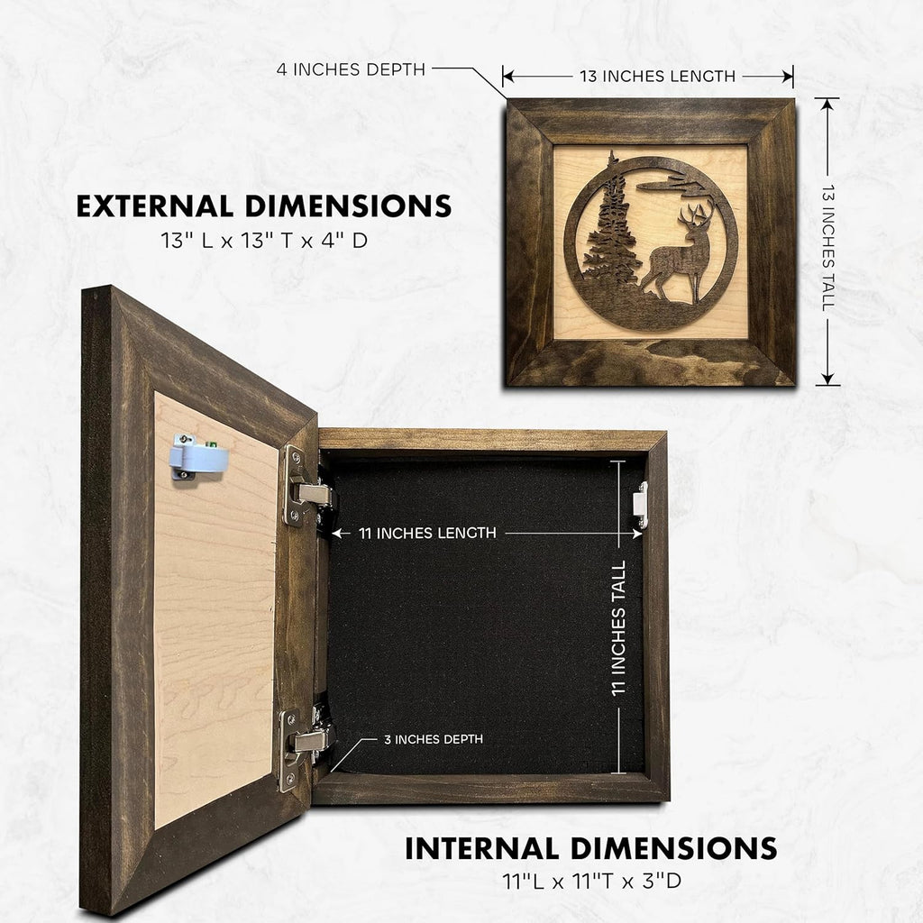 Covert Comforts Handcrafted "Buck in Nature" Hidden Gun Concealment Shelf