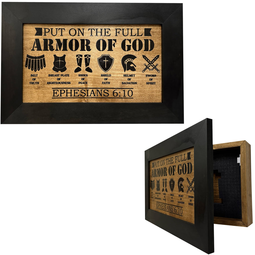 Covert Comforts Handcrafted "Armor of God" Hidden Gun Safe
