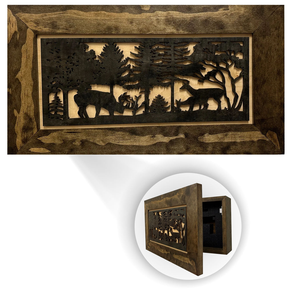Covert Comforts Handcrafted "Deer Scene" Hidden Wall Gun Cabinet