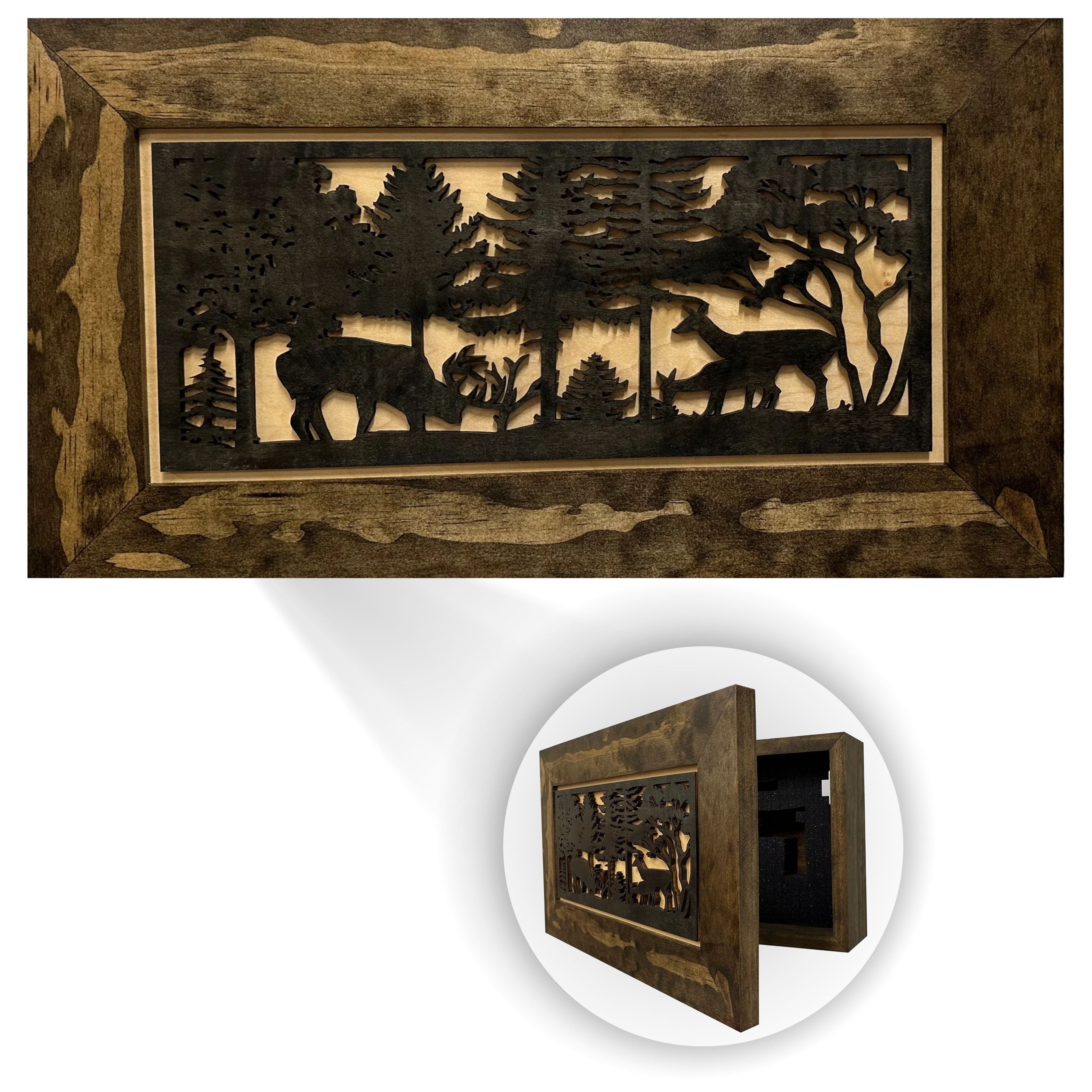 Covert Comforts Handcrafted "Deer Scene" Hidden Wall Gun Cabinet