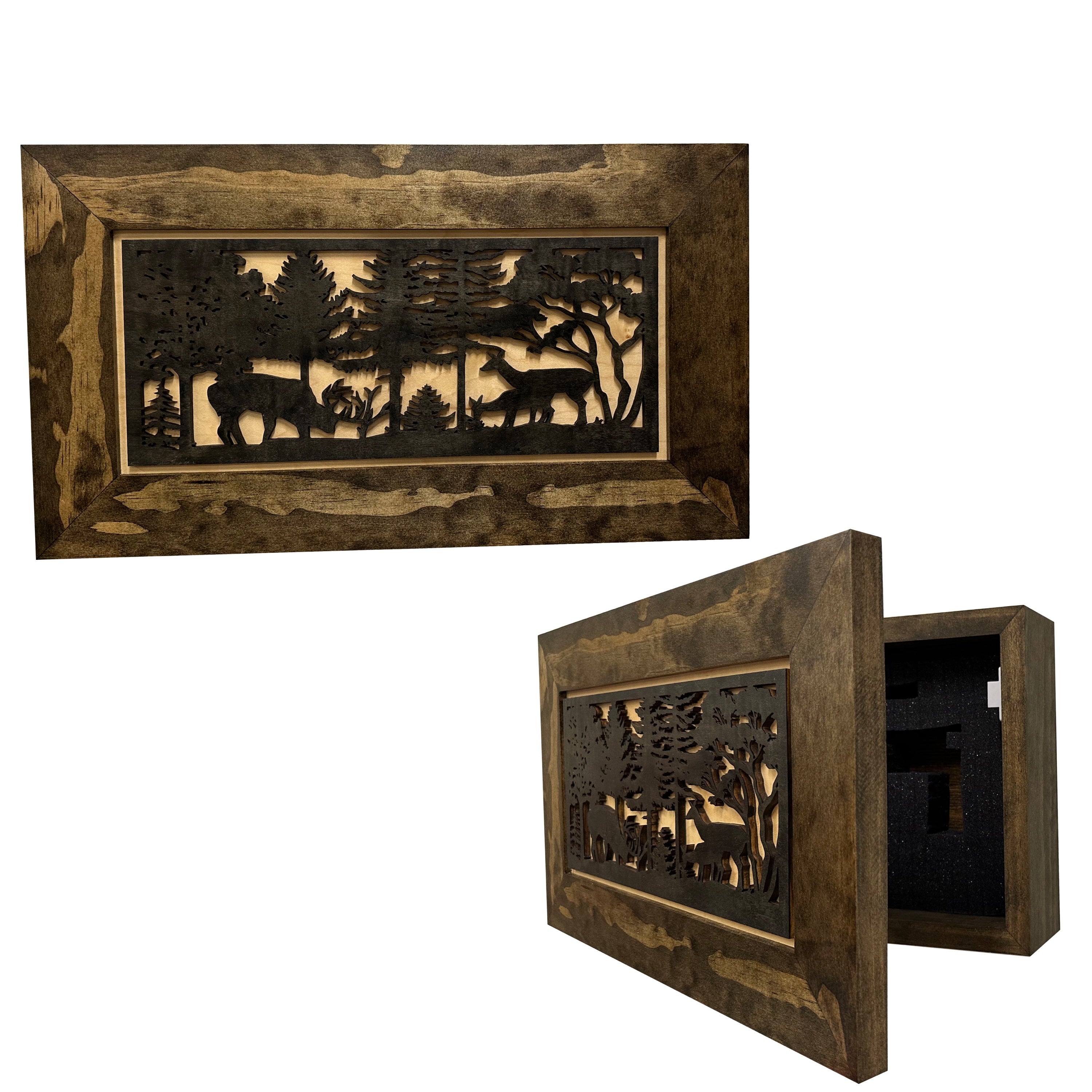 Covert Comforts Handcrafted "Deer Scene" Hidden Wall Gun Cabinet