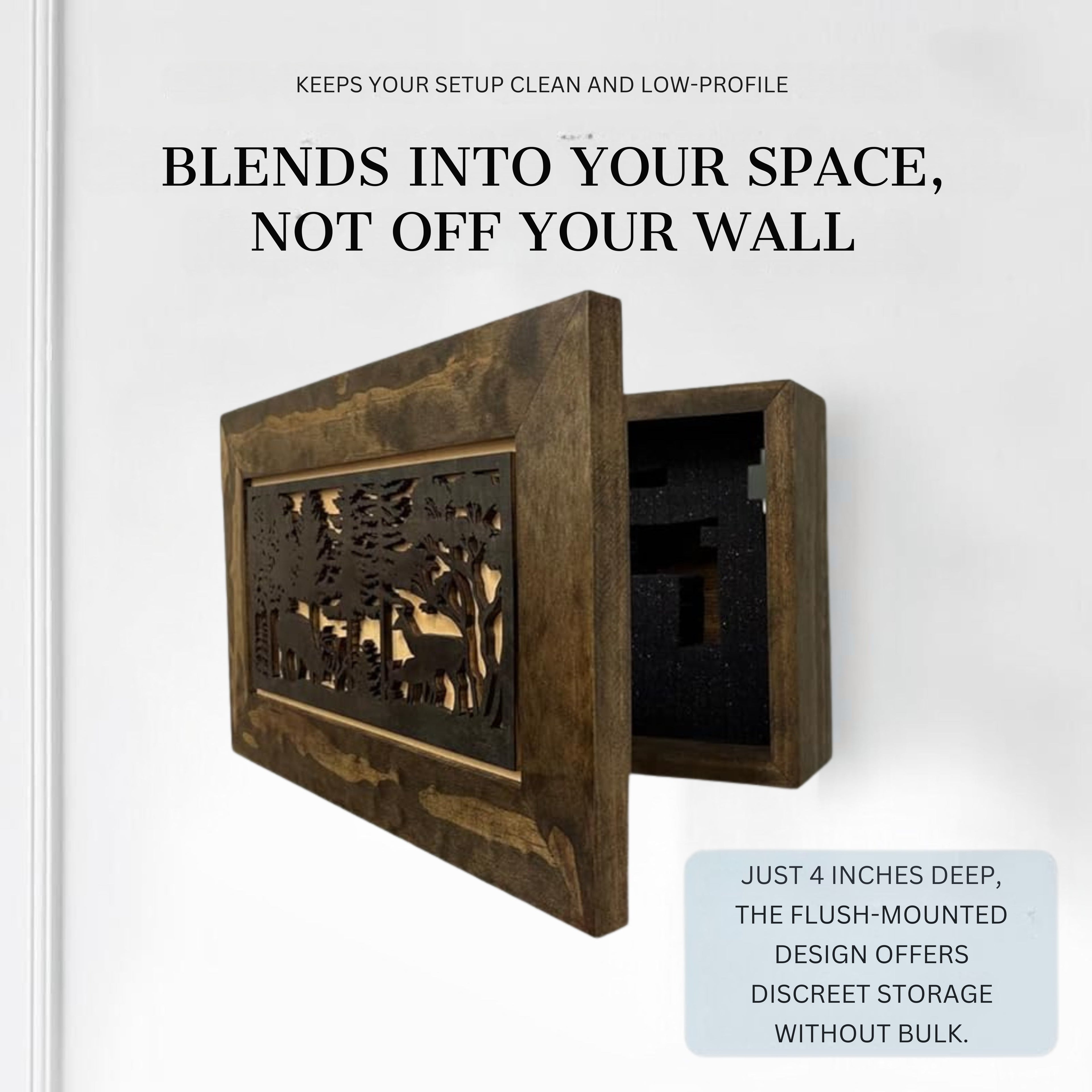 Covert Comforts Handcrafted "Deer Scene" Hidden Wall Gun Cabinet