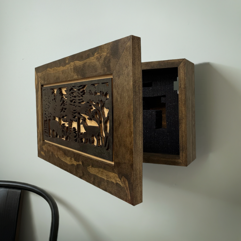 Covert Comforts Handcrafted "Deer Scene" Hidden Wall Gun Cabinet
