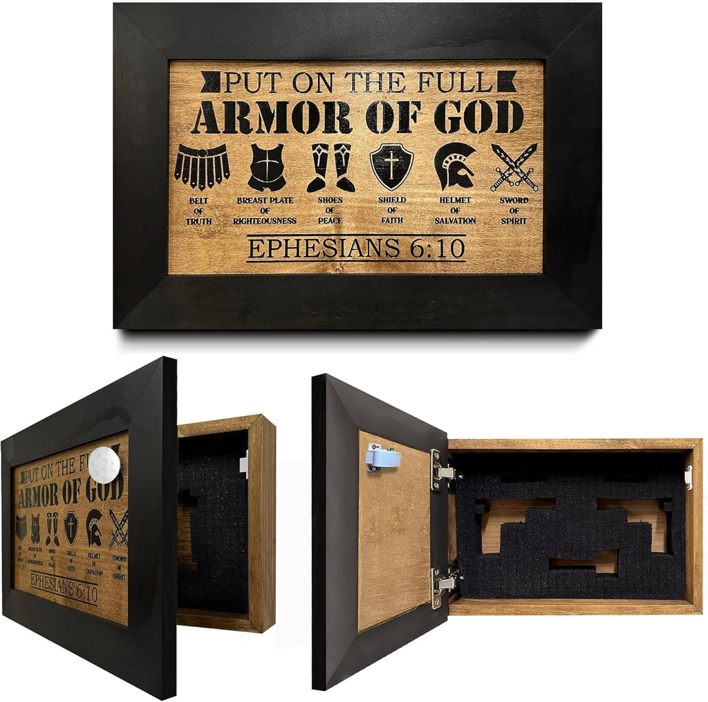 Covert Comforts Handcrafted "Armor of God" Hidden Gun Safe