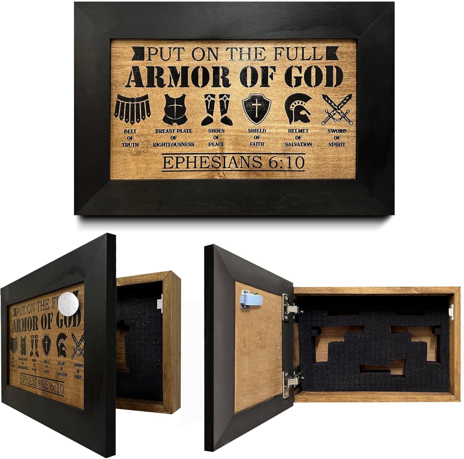 Covert Comforts Handcrafted "Armor of God" Hidden Gun Safe