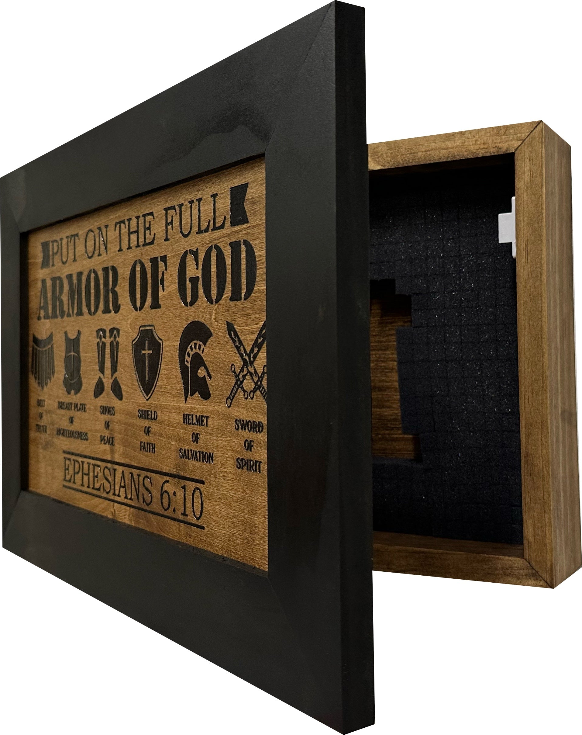 Covert Comforts Handcrafted "Armor of God" Hidden Gun Safe