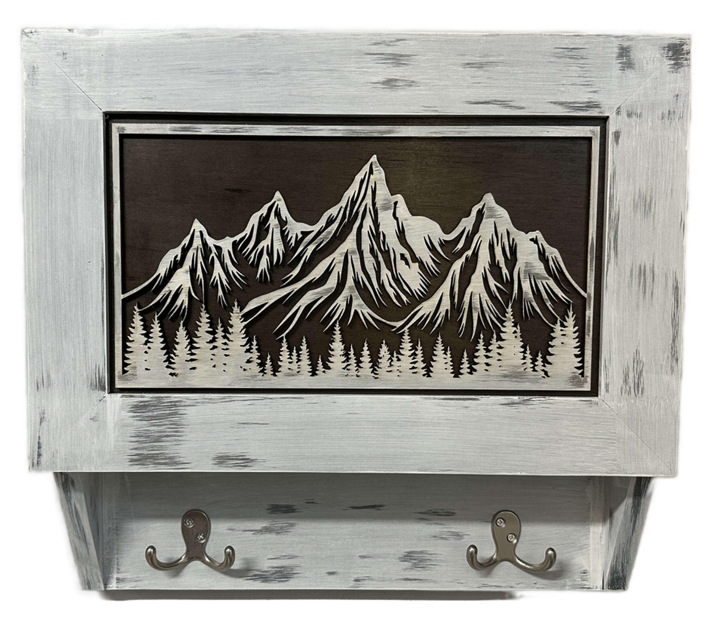 Covert Comforts Handcrafted "Snow Mountain" Hidden Gun Safe Coat Rack