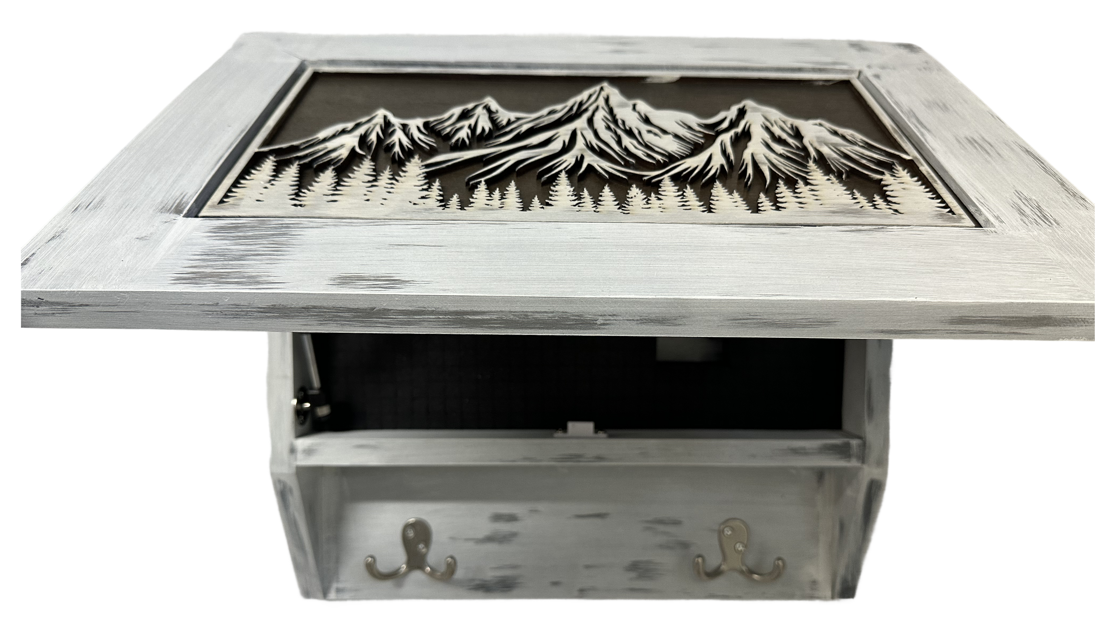 Covert Comforts Handcrafted "Snow Mountain" Hidden Gun Safe Coat Rack