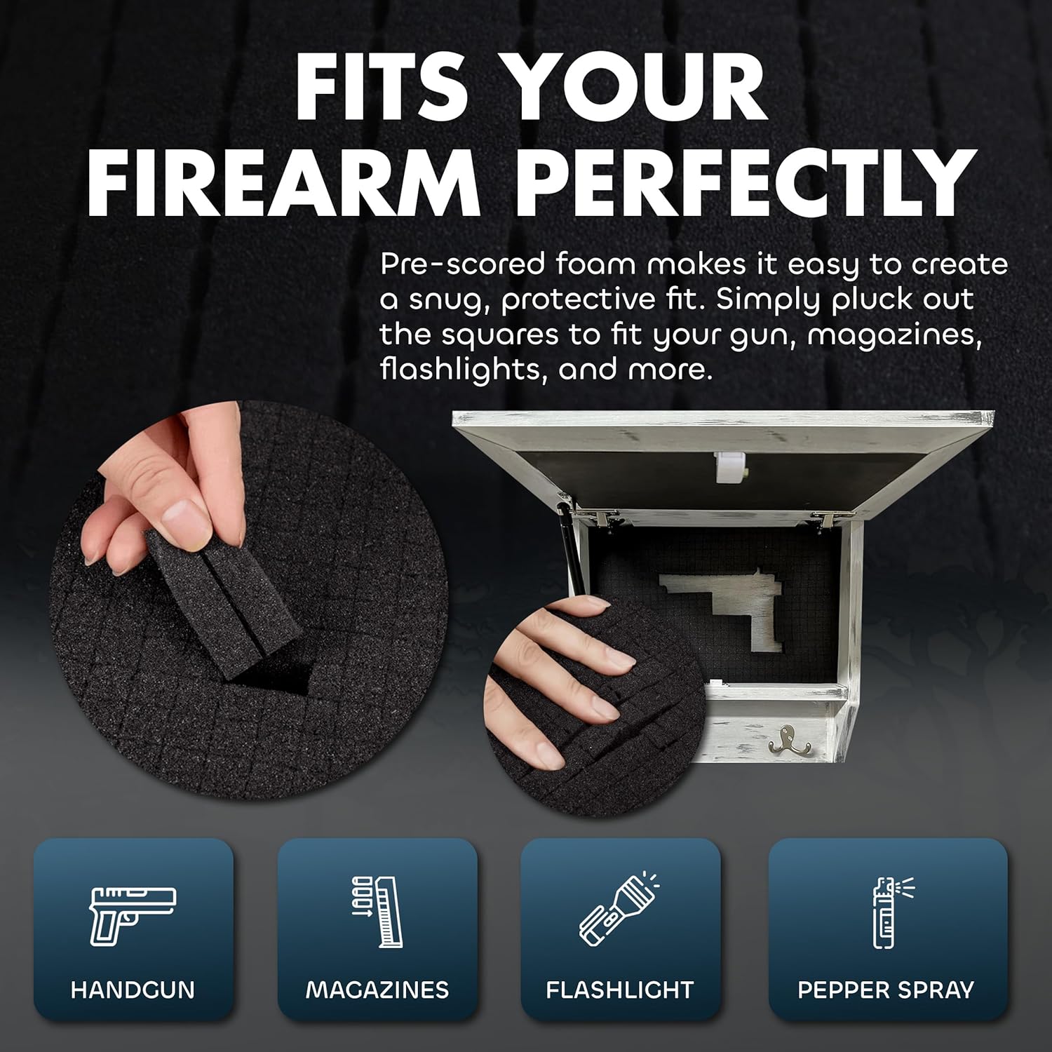 Covert Comforts Handcrafted "Snow Mountain" Hidden Gun Safe Coat Rack