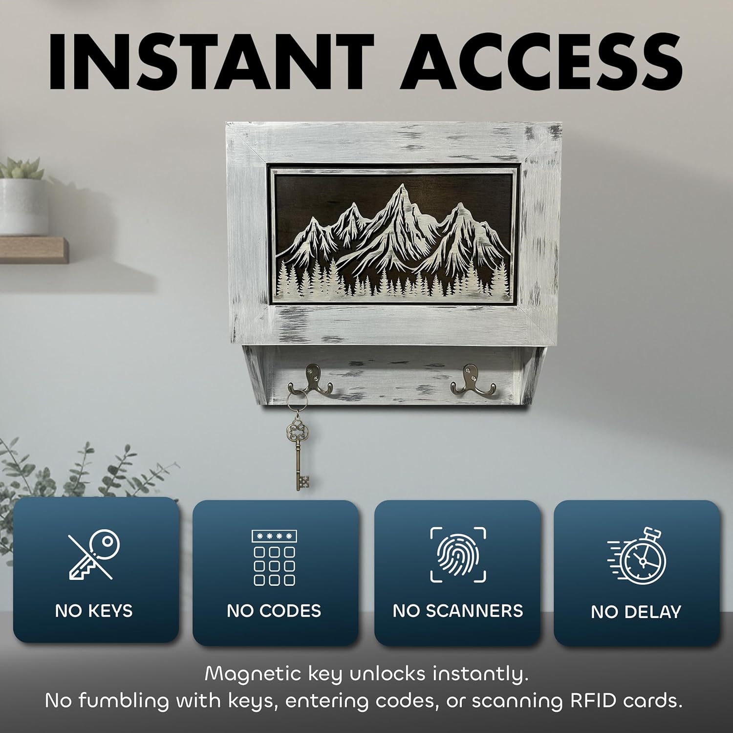 Covert Comforts Handcrafted "Snow Mountain" Hidden Gun Safe Coat Rack