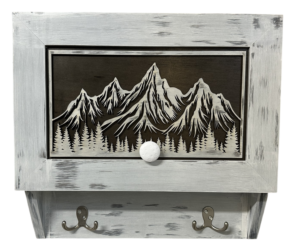 Covert Comforts Handcrafted "Snow Mountain" Hidden Gun Safe Coat Rack
